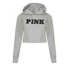 Load image into Gallery viewer, Women Oversized Hoodies Jumper Sweatshirt Female Pink Cropped Top Winter Kawaii Harajuku Letter Loose Pullover