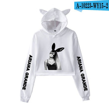 Load image into Gallery viewer, 2018 NEW Ariana Grande fashion Cat Ear Hoodies Women Navel Cool New Fashion Crop Women Hoodies Sweatshirts Sexy Kpop Harajuku