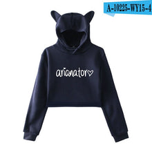 Load image into Gallery viewer, 2018 NEW Ariana Grande fashion Cat Ear Hoodies Women Navel Cool New Fashion Crop Women Hoodies Sweatshirts Sexy Kpop Harajuku