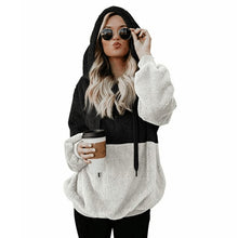 Load image into Gallery viewer, Gentillove Harajuku Casual Color Block Hoodies Sweatshirt Women Long Sleeve Zip Fleece Cozy Pullover Tops Outwear Coat 2019 New