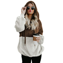 Load image into Gallery viewer, Gentillove Harajuku Casual Color Block Hoodies Sweatshirt Women Long Sleeve Zip Fleece Cozy Pullover Tops Outwear Coat 2019 New