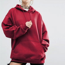 Load image into Gallery viewer, 2019 Women Streetwear Tie Collar Sweatshirt Hoodies Black Grey Red Solid Women Pullover Sweatsuit