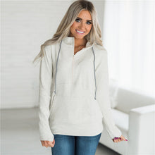 Load image into Gallery viewer, Plus Size Hoodie Pullovers 2019 Autumn Winter Long Sleeve Solid Hooded Sweatshirt Casual Zipper Pockets Pure Hoodies Tracksuits