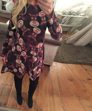 Load image into Gallery viewer, Autumn Winter Christmas Dress New Year Festival Family Party Dress Women Snowflake Print  Long Sleeve Vestidos Plus Size S-5xl