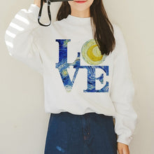 Load image into Gallery viewer, Van Gogh Funny Harajuku Vogue Hoodies Women Autumn Oil Print Warm Aesthetic Ullzang Sweatshirts 90s Van Gone Meme Hoody Female