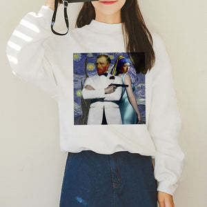 Van Gogh Funny Harajuku Vogue Hoodies Women Autumn Oil Print Warm Aesthetic Ullzang Sweatshirts 90s Van Gone Meme Hoody Female