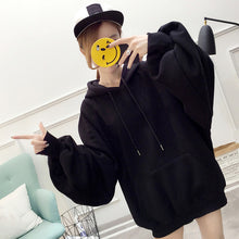 Load image into Gallery viewer, Women Sweatshirt Chic Solid Oversized Hoodie O-Neck Female Autumn Winter Casual Long Puff Sleeve Pullovers Hoodie Sweatshirts