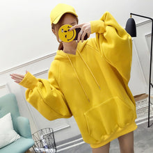 Load image into Gallery viewer, Women Sweatshirt Chic Solid Oversized Hoodie O-Neck Female Autumn Winter Casual Long Puff Sleeve Pullovers Hoodie Sweatshirts