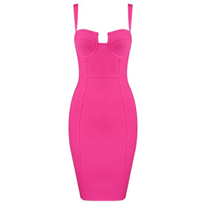 3 Colors Ladies Sexy Blue Yellow Black Rayon Bandage Dress 2019 Celebrity Designer Fashion Party Dress Vestido