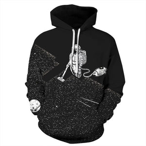 Funny Fashion Hoodies Men/Women 3D Sweatshirts Print Astronaut Vacuum Cleaner Thin Hooded Hoodies Hoody Tops