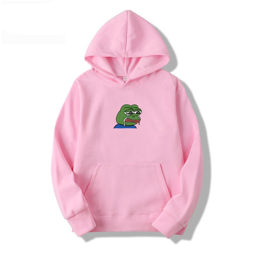 Sad tearing frog Print Hoodies Men/Women Hooded Sweatshirts 2019 New Harajuku Hip Hop Hoodies Sweatshirt Male Japanese Hoodie