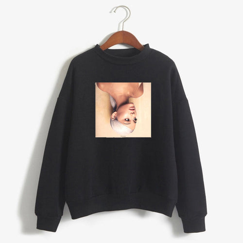 BTFCL New Fashion Women Sweatshirt Ariana Grande Idol No Tears Left To Cry Gothic Harajuku Kpop Hoodies Leisure Sudadera Mujer