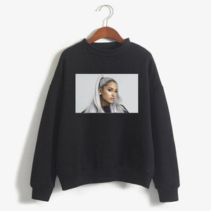 BTFCL New Fashion Women Sweatshirt Ariana Grande Idol No Tears Left To Cry Gothic Harajuku Kpop Hoodies Leisure Sudadera Mujer
