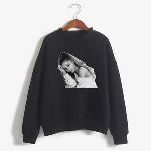 BTFCL New Fashion Women Sweatshirt Ariana Grande Idol No Tears Left To Cry Gothic Harajuku Kpop Hoodies Leisure Sudadera Mujer