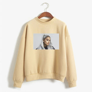 BTFCL New Fashion Women Sweatshirt Ariana Grande Idol No Tears Left To Cry Gothic Harajuku Kpop Hoodies Leisure Sudadera Mujer