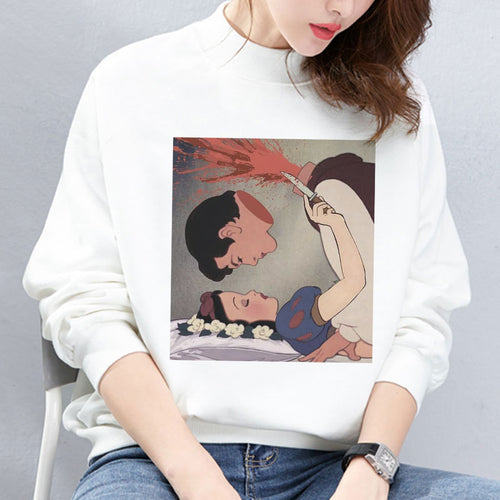 Autumn And Winter New Arrival 2019 Harajuku Vintage Spoof Princess Graphic Sweatshirts Aesthetic Funny Cartoon Hoody Female Tops