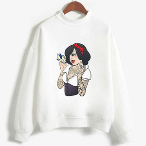 Autumn And Winter New Arrival 2019 Harajuku Vintage Spoof Princess Graphic Sweatshirts Aesthetic Funny Cartoon Hoody Female Tops