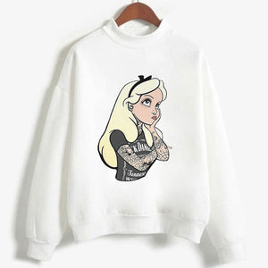 Autumn And Winter New Arrival 2019 Harajuku Vintage Spoof Princess Graphic Sweatshirts Aesthetic Funny Cartoon Hoody Female Tops