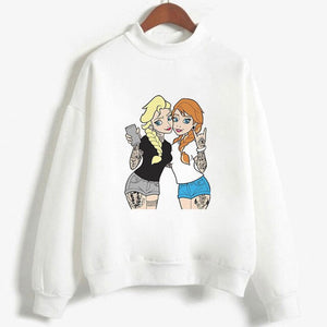 Autumn And Winter New Arrival 2019 Harajuku Vintage Spoof Princess Graphic Sweatshirts Aesthetic Funny Cartoon Hoody Female Tops