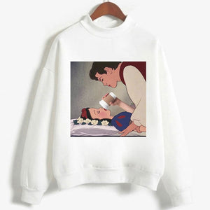 Autumn And Winter New Arrival 2019 Harajuku Vintage Spoof Princess Graphic Sweatshirts Aesthetic Funny Cartoon Hoody Female Tops