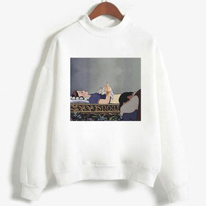 Autumn And Winter New Arrival 2019 Harajuku Vintage Spoof Princess Graphic Sweatshirts Aesthetic Funny Cartoon Hoody Female Tops