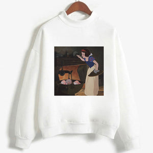 Autumn And Winter New Arrival 2019 Harajuku Vintage Spoof Princess Graphic Sweatshirts Aesthetic Funny Cartoon Hoody Female Tops