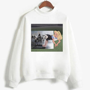 Autumn And Winter New Arrival 2019 Harajuku Vintage Spoof Princess Graphic Sweatshirts Aesthetic Funny Cartoon Hoody Female Tops