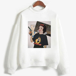 Autumn And Winter New Arrival 2019 Harajuku Vintage Spoof Princess Graphic Sweatshirts Aesthetic Funny Cartoon Hoody Female Tops