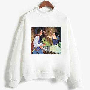 Autumn And Winter New Arrival 2019 Harajuku Vintage Spoof Princess Graphic Sweatshirts Aesthetic Funny Cartoon Hoody Female Tops