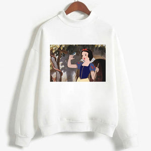Autumn And Winter New Arrival 2019 Harajuku Vintage Spoof Princess Graphic Sweatshirts Aesthetic Funny Cartoon Hoody Female Tops