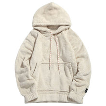 Load image into Gallery viewer, ZAFUL Winter Men Hoodies Solid Pouch Pocket Fluffy Men Pullover Pouch Pocket Streetwear Detail Hoodie Male Hooded Sweatshirt Top