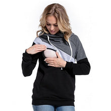 Load image into Gallery viewer, Cotton Fashion Casual Patchwork Maternity Clothes Long Sleeve Nursing Top Breastfeeding Hoodie for Pregnant Outwear Clothes