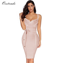 Load image into Gallery viewer, Ocstrade Women Bandage Dress 2019 Rayon Sleeveless Summer New Arrivals Sexy Deep v Neck Vestido Bodycon Bandage Dress Club Party