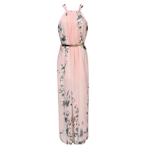 Hirigin 2019 Summer New Style Fashion Women Sleeveless Chiffon Casual Beach Long Floral Dress Party Dress